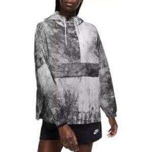 LIKE NEW SIZE M Women's Black and Gray Tie-Dye Hoodie